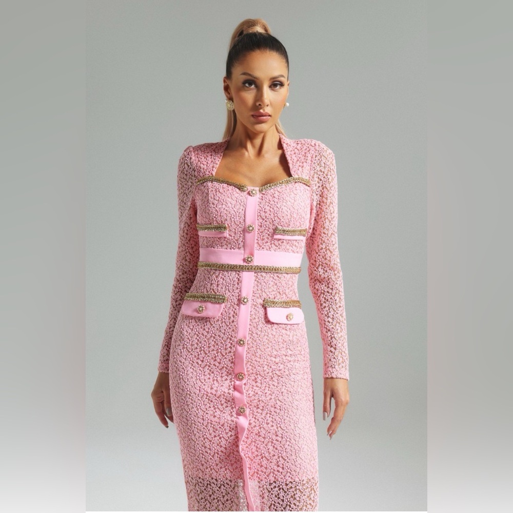 Beautiful Bella Barnett Pink Midi-dress
